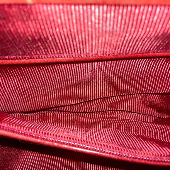 Vintage Elliott Luca Leather Woven Clutch Bag in Red - Picture 7 of 16